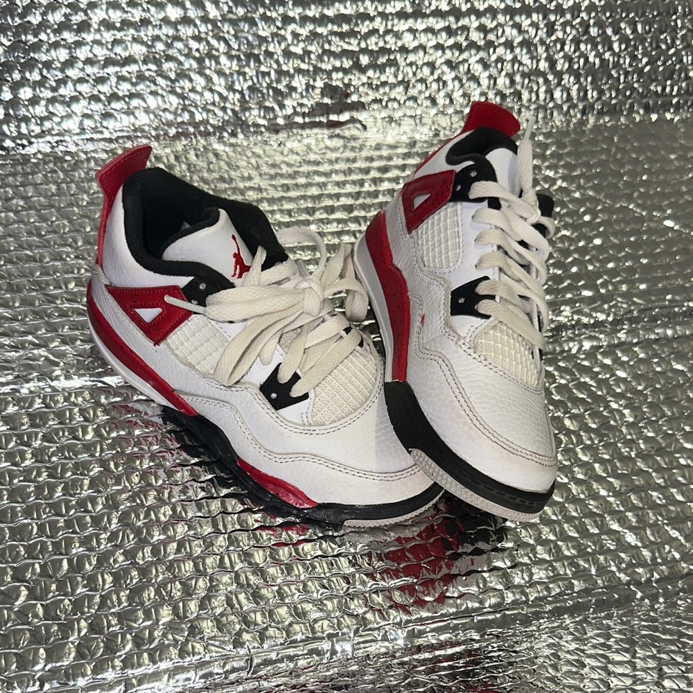 Jordan Kids Sneakers in White, Red, and Black
